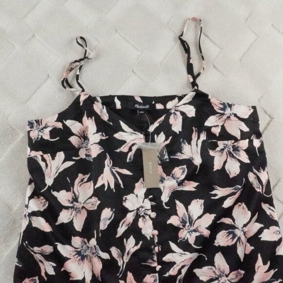 Madewell Button-Front Slip Dress in Winter Orchid Womens 2 Floral Multi Color - Picture 3 of 12